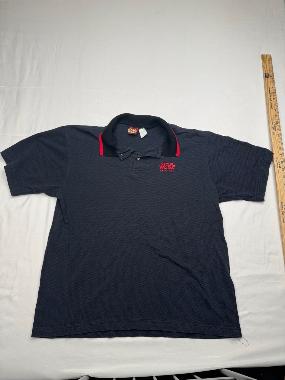 Star Wars vintage Black Polo with Red Trim - Men's Short Sleeve episode one 1